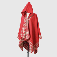 Load image into Gallery viewer, New Fine Ladies' Shawl Scarf with Geometric Pattern Borders Hooded Wrap Shawl Autumn Winter outdoor Travel Stylish Women