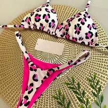 Load image into Gallery viewer, New Women&#39;s Bikini Split Print Swimwear Fashion G-string Beach Holiday