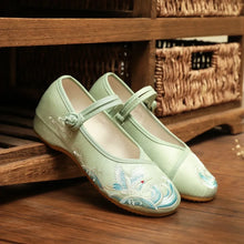 Load image into Gallery viewer, Women Retro High Quality Red Embroidery Ballet Shoes Lady Casual Sweet White Anti Skid Hemp Flat Shoes Zapatos Mujer E6184x