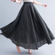 Load image into Gallery viewer, Boho Cotton Linen Beach Long Skirt Women Vintage Casual Solid A-line High Waist Dance Floor-Length Maxi Skirt Spring Summer New