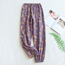Load image into Gallery viewer, New Spring Summer Women's Pajamas 100% Cotton Crepe Pants Women's Comfortable Loose Large Leaf Home Pants Thin Bottoms