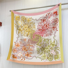 Load image into Gallery viewer, Silk Scarf Women Floral Printed Square Scarves Head Echarpes Silk Foulards Femme Wraps Beach Shawls Bandana Lady Hijabs 90CM