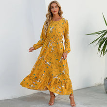Load image into Gallery viewer, Women Maxi Dresses Sping Autumn Bohemian Casual Full Sleeve High Waist Beach Woman Chiffon Dresses Floral Vestidoes Long Dress