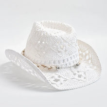 Load image into Gallery viewer, Summer Hand Woven Straw Hat for Women Shell Decoration Holiday Beach Sun Hat Chapeu Panama Feminino
