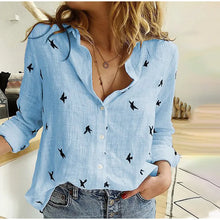 Load image into Gallery viewer, Fashion Women&#39;s Print Shirt Women&#39;s Long Sleeve Top Cotton Office 2024 Spring Summer Casual Loose Top Large 5XL
