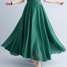 Load image into Gallery viewer, Boho Cotton Linen Beach Long Skirt Women Vintage Casual Solid A-line High Waist Dance Floor-Length Maxi Skirt Spring Summer New