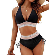Load image into Gallery viewer, New 2026 Summer Beachwear Women Textured Bikini Set Wide Shoulder Belt Swimwear High Waist Push Up Bathing Suits Female Swimsuit