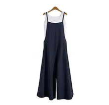 Load image into Gallery viewer, Women Straps Jumpsuit Summer Solid Color Wide Leg Pants Dungaree Bib Overalls Casual Loose Sleeveless Cotton Linen Jumpsuits 5Xl