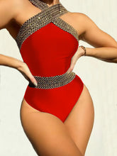 Load image into Gallery viewer, Women's Cross Strap Bandeau One-Piece Swimsuit Adjustable Tummy Control Fashionable Comfortable Swimwear for Various Body Types