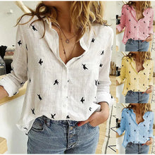 Load image into Gallery viewer, Fashion Women&#39;s Print Shirt Women&#39;s Long Sleeve Top Cotton Office 2024 Spring Summer Casual Loose Top Large 5XL
