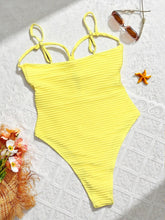 Load image into Gallery viewer, Sexy Yellow Swimwear Women 2026 Hollow Out Cross Slim Tummy Control One Piece Swimsuit Beach Backless Bathing Suit Monokini