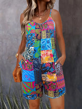 Load image into Gallery viewer, Women's Vibrant Paisley Pattern Sleeveless Jumpsuit for Spring/Summer Casual Wear