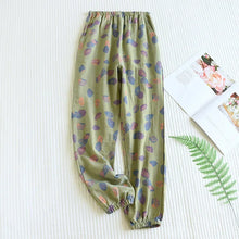 Load image into Gallery viewer, New Spring Summer Women's Pajamas 100% Cotton Crepe Pants Women's Comfortable Loose Large Leaf Home Pants Thin Bottoms