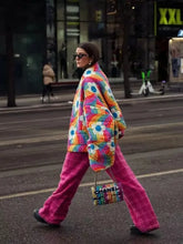 Load image into Gallery viewer, Fashionable Autumn/winter New Release Rainbow Flower Padded Jacket Cross-border Style Quilted Coats For Men Women