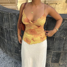 Load image into Gallery viewer, Women Summer Vintage y2k Aesthetic Crop Tops Floral Print Boho Sleeveless Spaghetti Strap Mesh See Through Coquette Tanks Camis