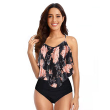 Load image into Gallery viewer, 8 Colors Women Ruffled Tankini Set Padded Top With Adjustable Shoulder Straps Elastic Slim Knitted High Waisted Beachwear 2025