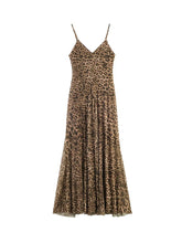 Load image into Gallery viewer, Ladies Sexy Summer Dress Women Vintage Leopard Print Sling Dress Party Suspender Sleeveless Backless Slimming Maxi Dress Female