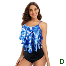 Load image into Gallery viewer, 8 Colors Women Ruffled Tankini Set Padded Top With Adjustable Shoulder Straps Elastic Slim Knitted High Waisted Beachwear 2025