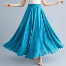 Load image into Gallery viewer, Boho Cotton Linen Beach Long Skirt Women Vintage Casual Solid A-line High Waist Dance Floor-Length Maxi Skirt Spring Summer New