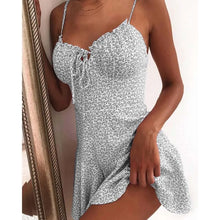 Load image into Gallery viewer, Floral Print A Line Mini Dresses Sexy Lady Dating Camisole Strapless Backless Dress Boho Solid Beach Clothing