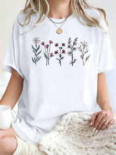 Load image into Gallery viewer, All Kinds Of Beautiful Flowers Printed T-Shirt Women Cotton Loose T Shirts All-Match Summer Clothing Comfortable Y2K Streetwear