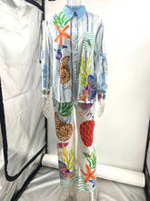 Load image into Gallery viewer, Bohemia Satin Print Loose Two Piece Sets Women Causal Long Sleeve Shirts+Long Wide Leg Pants Female Beach Summer Outfits