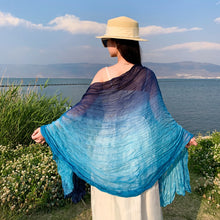 Load image into Gallery viewer, Women's Gradient Color Linen Scarf for Travel Fashionable Versatile Casual Windproof Sand Proof Headscarf Women's Shawl