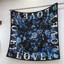 Load image into Gallery viewer, Silk Scarf Women Floral Printed Square Scarves Head Echarpes Silk Foulards Femme Wraps Beach Shawls Bandana Lady Hijabs 90CM
