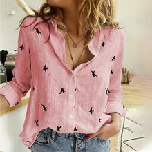 Load image into Gallery viewer, Fashion Women&#39;s Print Shirt Women&#39;s Long Sleeve Top Cotton Office 2024 Spring Summer Casual Loose Top Large 5XL