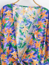 Load image into Gallery viewer, Boho Queens Sun Flower Beach Summer Short Kimono Women 2025 Ruffles Flare Sleeves Vacation Bohemian Bikini Cover-ups