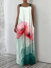 Load image into Gallery viewer, Plus Size Spring and Summer Hot Sale Casual Vacation Print Suspender Pocket Dress