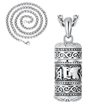 Load image into Gallery viewer, Silver Six Character True Word Pendant Can Open The Gawu Box Necklace for Men and Women Chinese Style Jewelry Rotatable