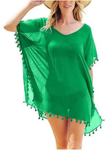 Load image into Gallery viewer, Women Swimsuit Baggy Tunic Tops Bikini Cover-Ups Dress Swim Summer Beach Bathing T-Shirt Women Cotton Blouse Beachwear