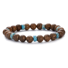 Load image into Gallery viewer, New Classic Natural Wood Beads Bracelets For Women Meditation Prayer Sliver Om Pendant Bracelet Men Wooden Yoga Jewelry