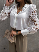 Load image into Gallery viewer, Women Elegant Solid Chiffon Blouse Spring Summer Casual Long Sleeve V Neck Loose Shirt Office Lady Tunics Oversized Tops2024