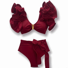 Load image into Gallery viewer, Two-Pieces Women Floral 2025 Push-Up Padded Bra Ruffles Bandage Bikini Set Swimsuit Swimwear Bathing Suit Beachwear Biquini