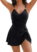 Load image into Gallery viewer, Tummy Control Women Swimdress Sexy One Piece Slim &amp; Comfortable Ruched &amp; Cross Swimwear Elasticity &amp; Quick Drying Beachwear 2025