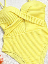 Load image into Gallery viewer, Sexy Yellow Swimwear Women 2026 Hollow Out Cross Slim Tummy Control One Piece Swimsuit Beach Backless Bathing Suit Monokini
