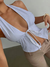 Load image into Gallery viewer, Fashionable Casual Women's Summer Striped Split Sexy Strap Vest Sleeveless Tank Top for Ladies Trendy And Comfortable