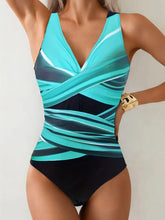 Load image into Gallery viewer, Sexy White Black Patchwork Swimwear Women Deep V Neck Cross Tummy Control One Piece Swimsuit Beach Bathing Suit Monokini 2026