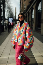 Load image into Gallery viewer, Fashionable Autumn/winter New Release Rainbow Flower Padded Jacket Cross-border Style Quilted Coats For Men Women