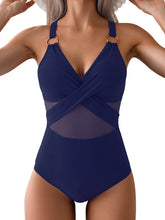 Load image into Gallery viewer, 2026 Plain Ruched Swimsuit Women One Piece Ring Link Swimwear Female Bathers Bathing Swimming Swim Bodysuit Summer Beachwear