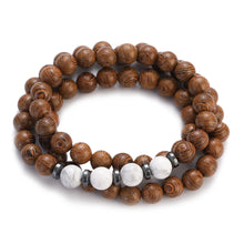 Load image into Gallery viewer, Multilayer Wood Beads Buddha Lotus OM Bracelet Tibetan Buddhist Mala Charm Rosary Bracelet Yoga Wooden For Women Men Jewelry