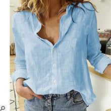 Load image into Gallery viewer, Fashion Women&#39;s Print Shirt Women&#39;s Long Sleeve Top Cotton Office 2024 Spring Summer Casual Loose Top Large 5XL