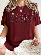 Load image into Gallery viewer, All Kinds Of Beautiful Flowers Printed T-Shirt Women Cotton Loose T Shirts All-Match Summer Clothing Comfortable Y2K Streetwear