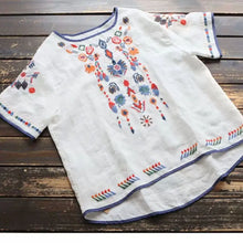 Load image into Gallery viewer, Embroidery Cotton Women Shirt Summer &amp; Spring Blouse Tops Clothes for Women Clothing