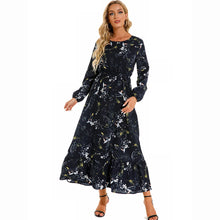 Load image into Gallery viewer, Women Maxi Dresses Sping Autumn Bohemian Casual Full Sleeve High Waist Beach Woman Chiffon Dresses Floral Vestidoes Long Dress