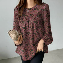 Load image into Gallery viewer, Women Floral Printed Blouse Bohemian Holiday Tops Vintage Long Sleeve Work Shirt Casual Cotton Chemise Female Blusas