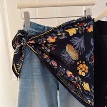 Load image into Gallery viewer, New Multi-functional Floral Triangle Scarf Matching Pants Silk Satin Waist Belt Women's Necktie Summer