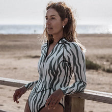 Load image into Gallery viewer, 2025 New Sexy Print One Piece Swimsuit Women Swimwear Monokini Long Sleeve Bathing Suit Female Bodysuit Surfing Swim Wear Beach